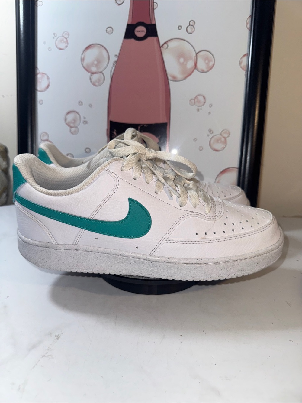Nike Court Vision Low Next Nature White/Clear Jade Sneakers - Men’s Size 7.5
